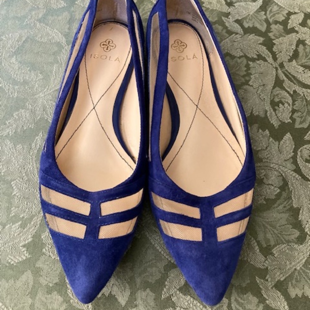Isola Blue Suede Flats